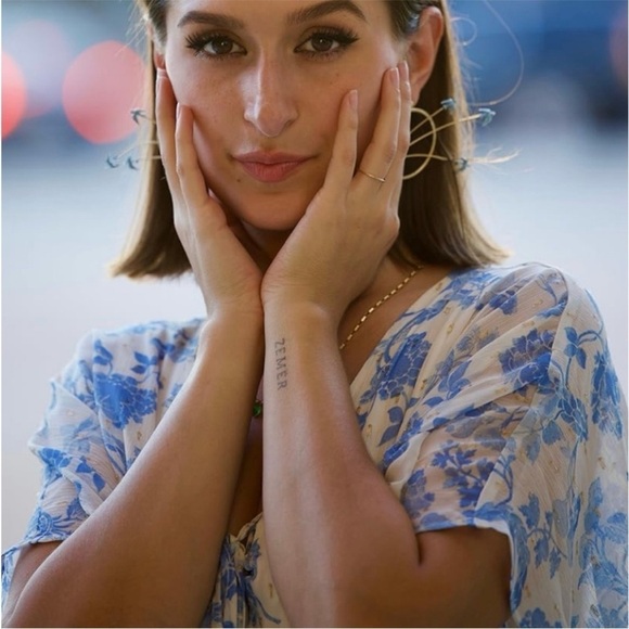 House of Harlow 1960 Blue and White Flutter Sleeve Maxi Dress M - Picture 13 of 14